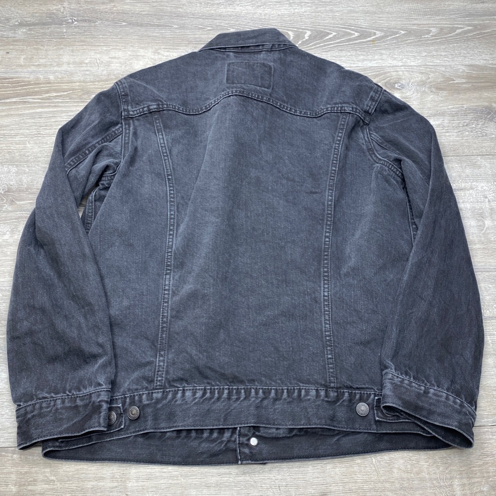 Levi's Trucker Jacket Mens XL‎ Black Denim Cotton Button Front Coat - Picture 5 of 7